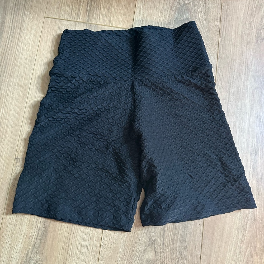 Black Textured Women's Shorts